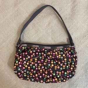 Lesportsac vintage floral baguette/mini hobo bag